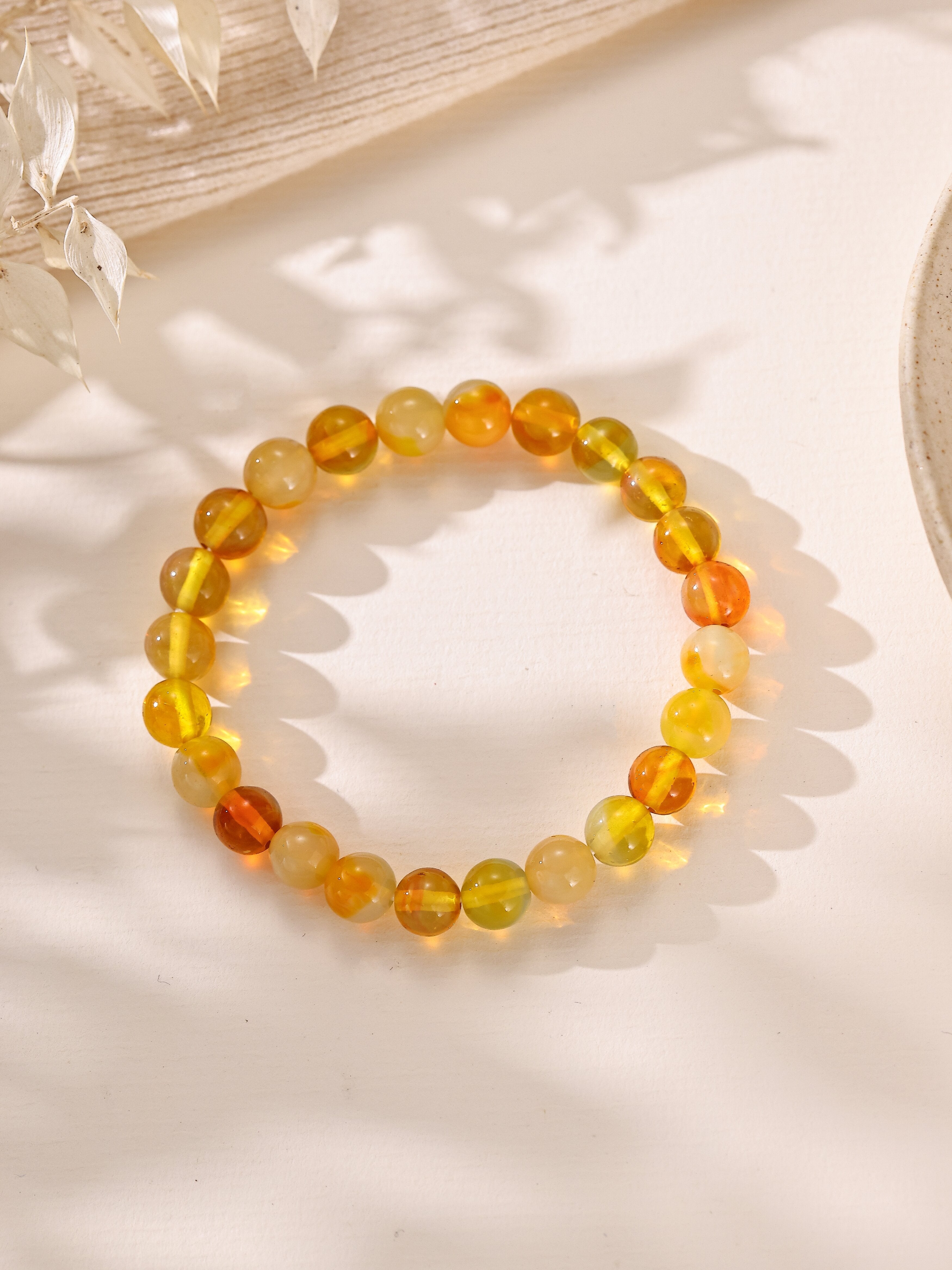 Colored Glass Stone Stretch Bracelet B4351-8MM