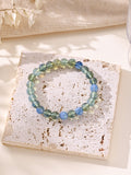 Colored Glass Stone Stretch Bracelet B4356-8MM
