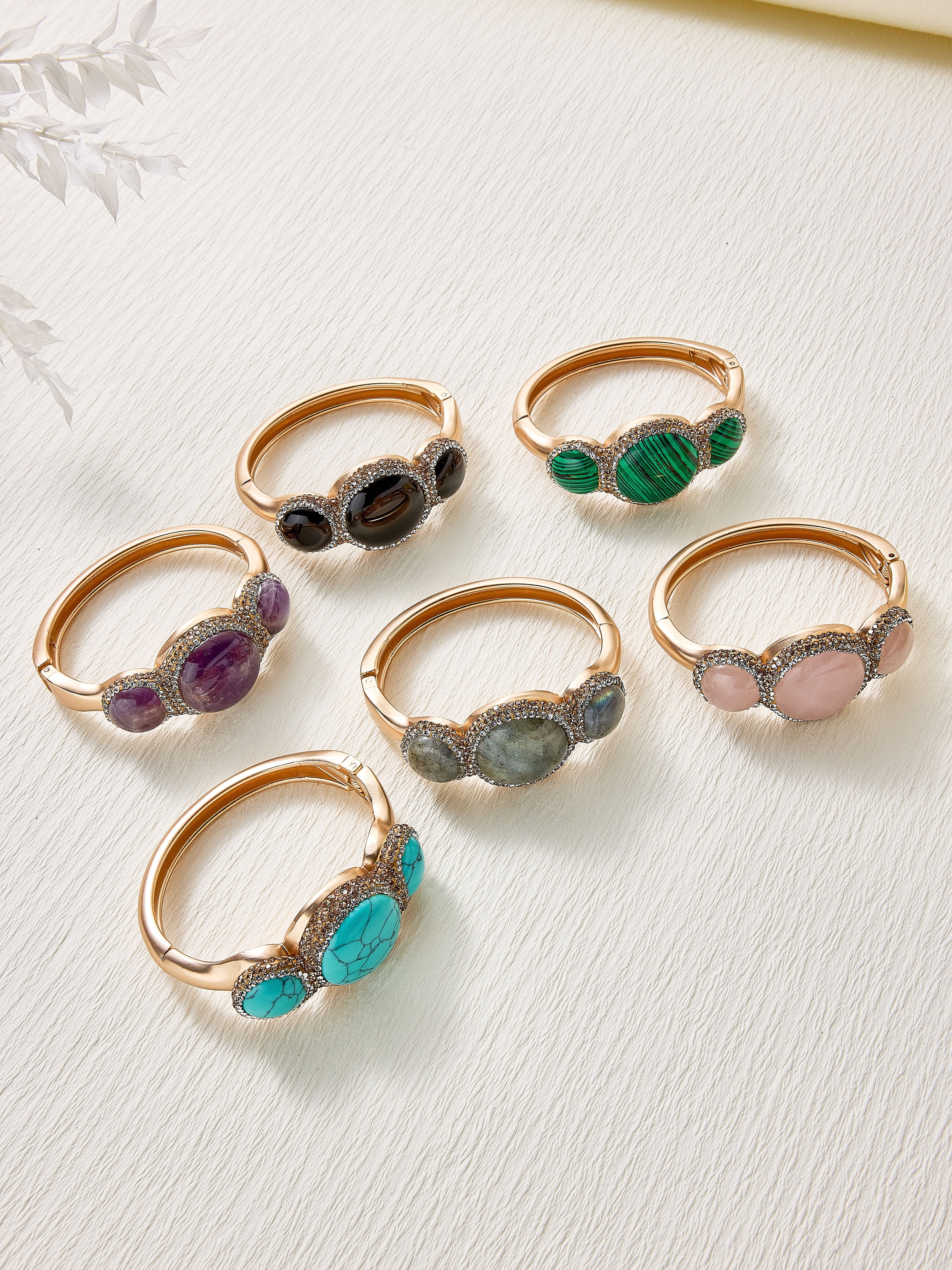 Various Stones Handmade Stone Bracelets B4374