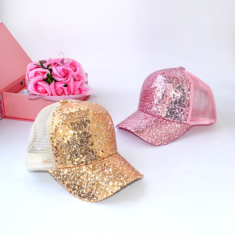 Sequin Children Size Mesh Cap C0435