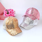 Sequin Children Size Mesh Cap C0435