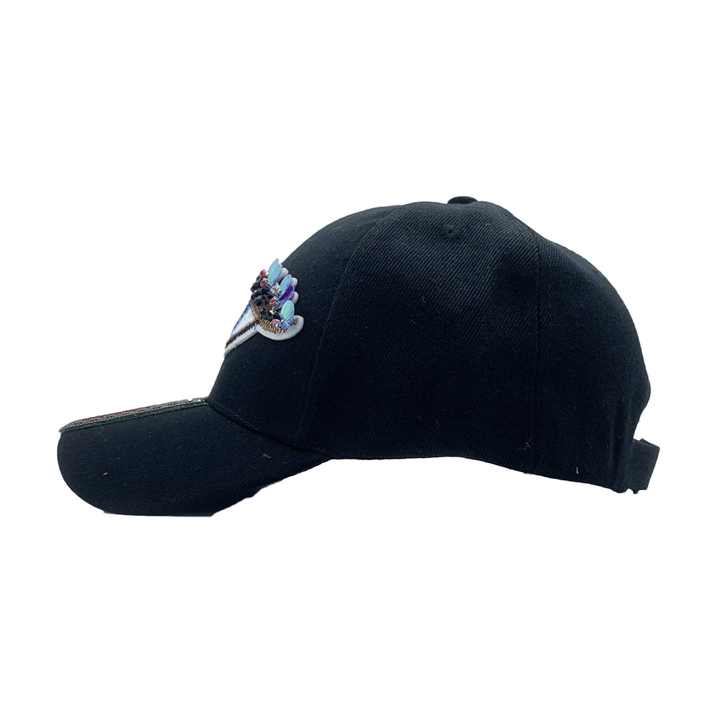 Evil Eye Striped Rhinestone Cap C0743
