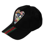 Evil Eye Heart Striped Rhinestone Cap C0747
