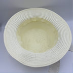 Rose Bow Fabric Straw Fedoras Hat C0794