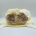 Rose Bow Fabric Straw Fedoras Hat C0794