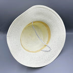 Geometry Rhinestone Straw Fedora Hat C0800