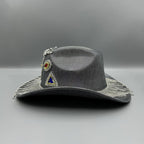 Geometric Rhinestone Tassel Fedora Hat C0809