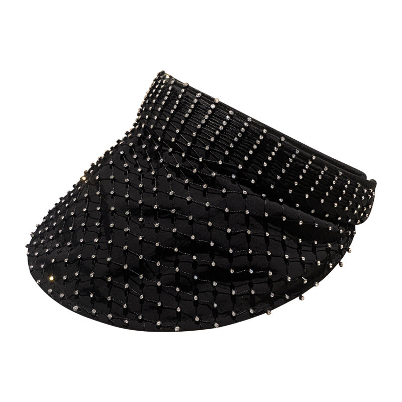 Mesh Rhinestone Visor Cap C0811