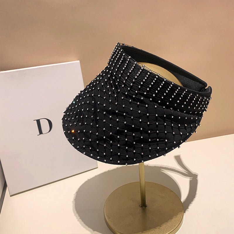 Mesh Rhinestone Visor Cap C0811