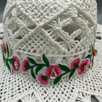 Embroidered Floral Hollow Straw Western Cowboy Hat C0824