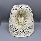 Hollow Beaded Pearl Straw  Western Cowboy Hat C0834