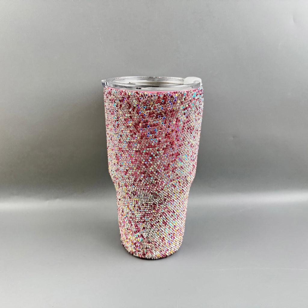 Ceramic Rhinestone Stainless Steel Thermos Mug 30oz CR0013