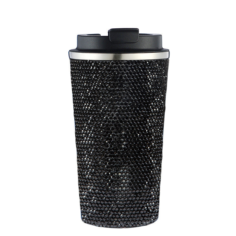 510ml Stainless Steel Ceramic Rhinestone Mug CR0014