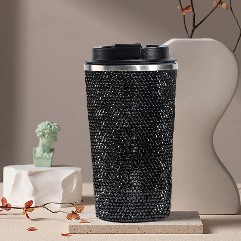 510ml Stainless Steel Ceramic Rhinestone Mug CR0014