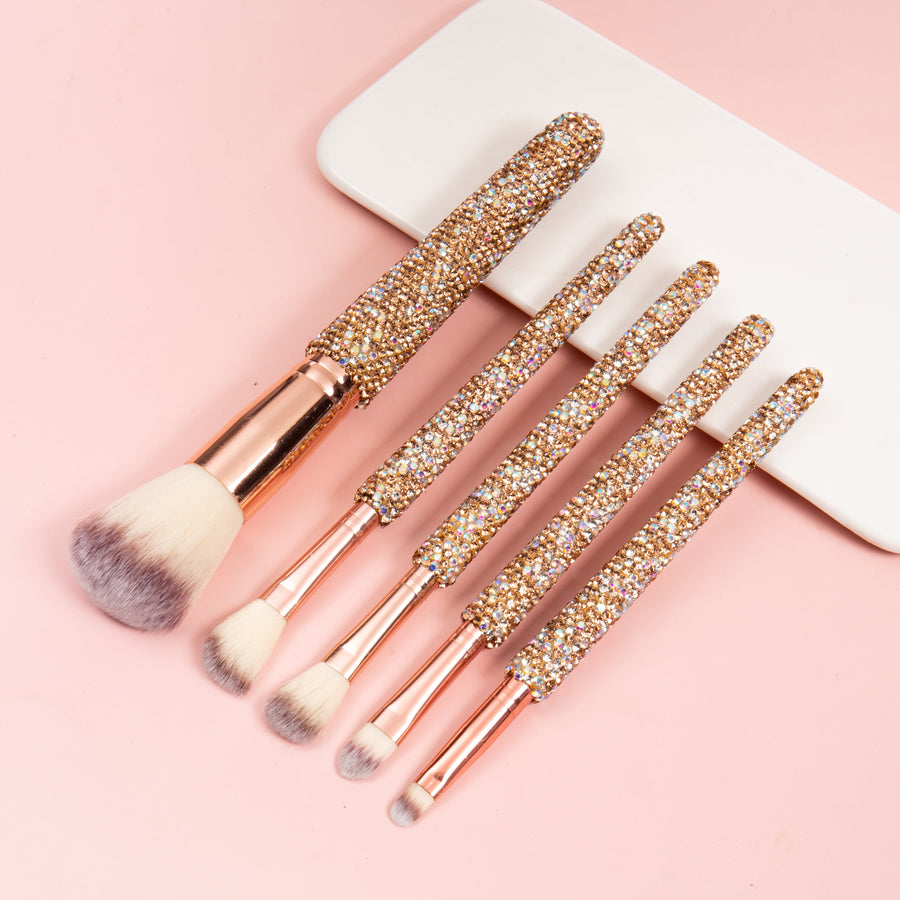 5-Piece Ceramic Rhinestone Makeup Brush Set CR0016