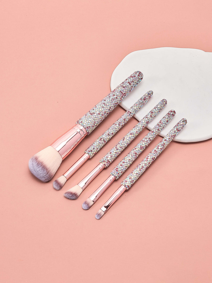 5-Piece Ceramic Rhinestone Makeup Brush Set CR0016