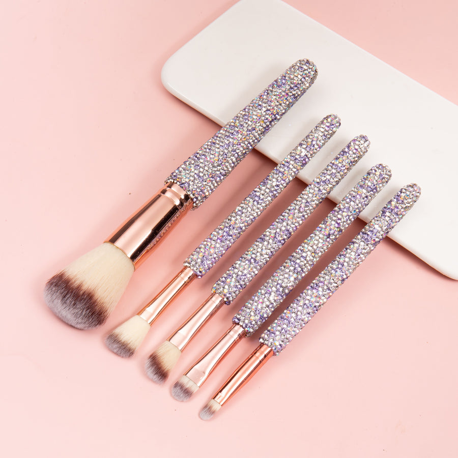 5-Piece Ceramic Rhinestone Makeup Brush Set CR0016