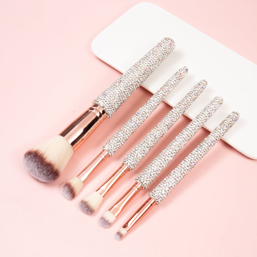 5-Piece Ceramic Rhinestone Makeup Brush Set CR0016