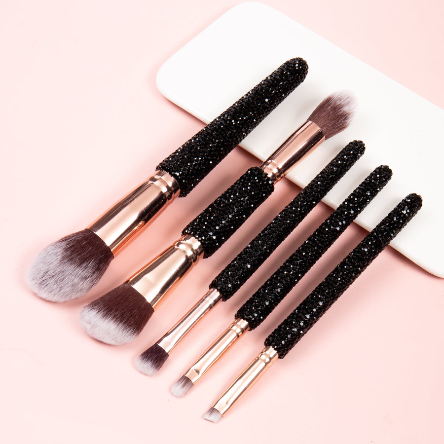 5-Piece Ceramic Rhinestone Makeup Brush Set CR0020
