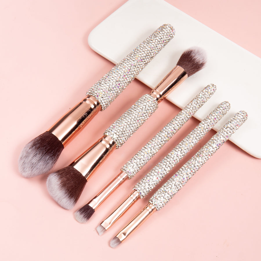 5-Piece Ceramic Rhinestone Makeup Brush Set CR0020