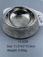 Ceramic Rhinestone Stainless Steel Pet Bowl CR0030