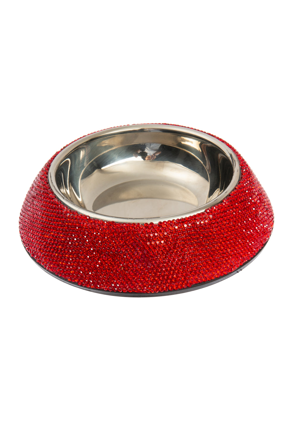 Ceramic Rhinestone Stainless Steel Pet Bowl CR0030