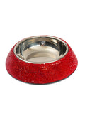 Ceramic Rhinestone Stainless Steel Pet Bowl CR0030