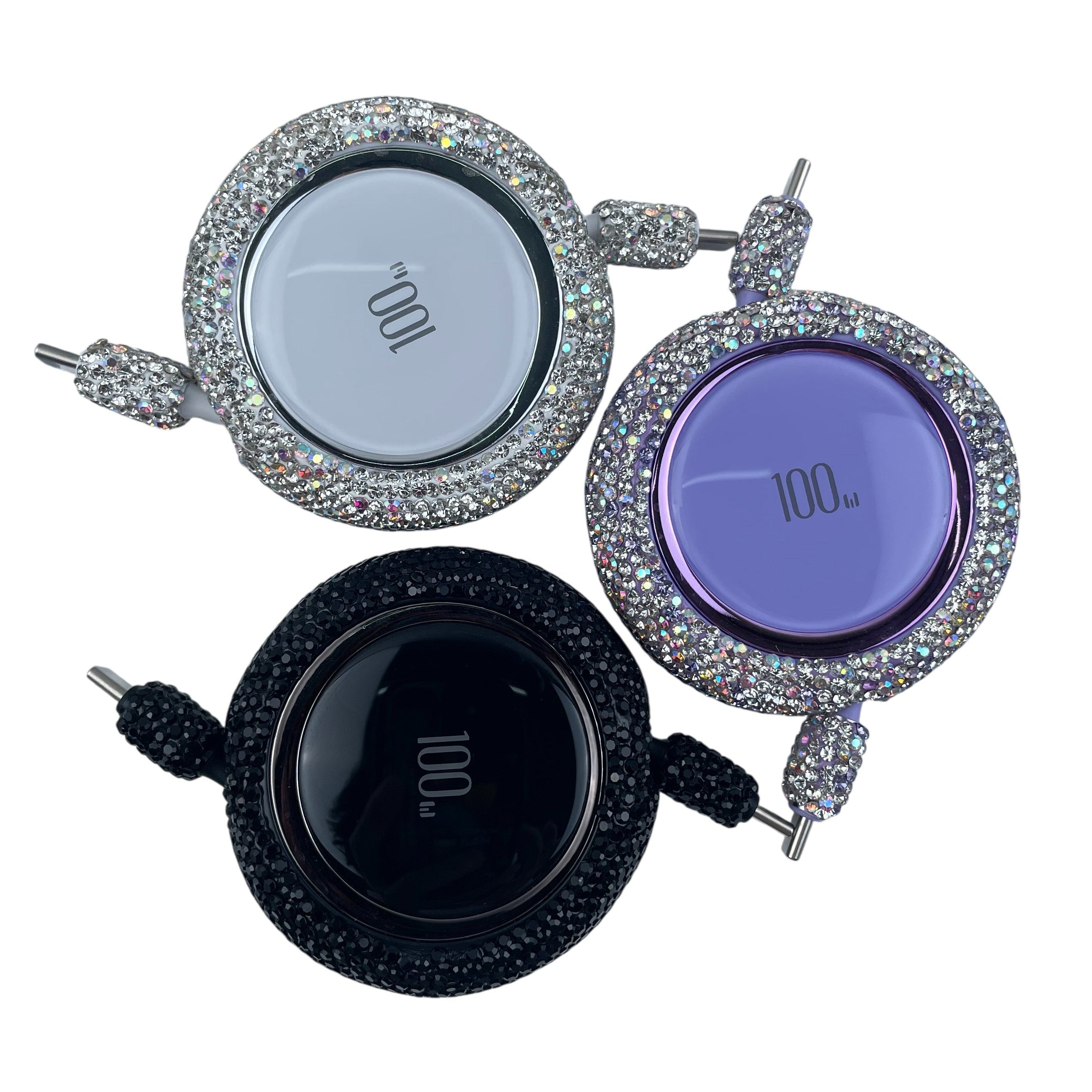 Ceramic Rhinestone Retractable Charger Type C to Type C CR0043 - 100W