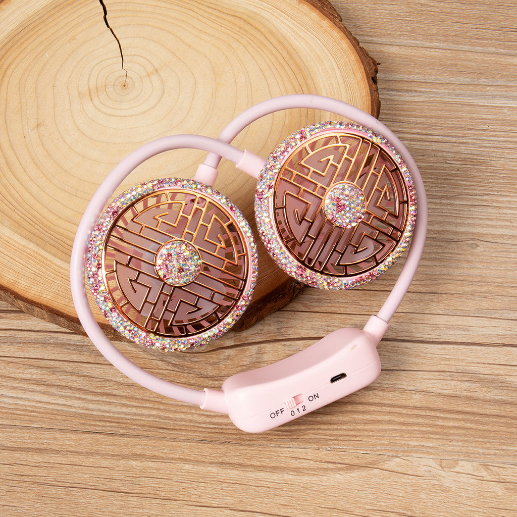 Ceramic Rhinestone Neck Fans CR0058