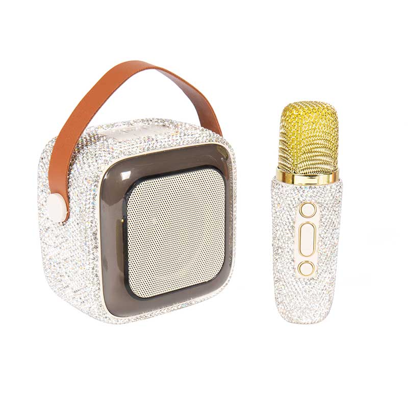 Ceramic Rhinestone Portable Speaker Microphone Set CR0114