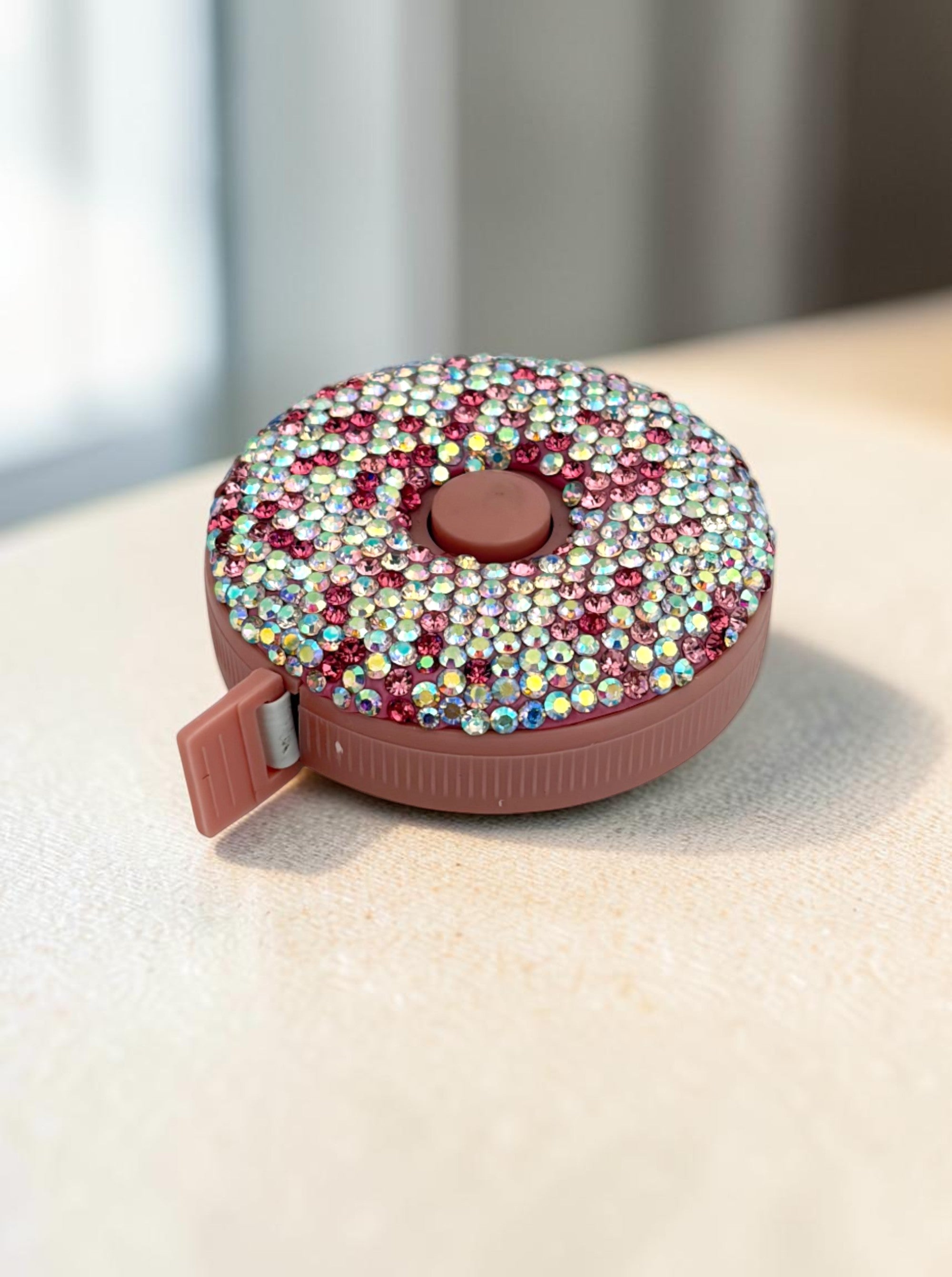 Light Ceramic Rhinestone Tape Measure CR0092