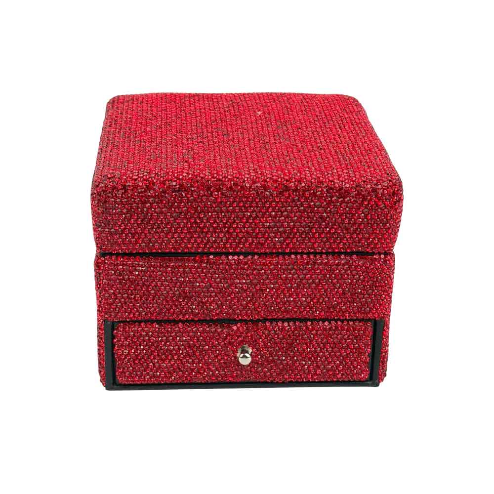 Ceramic Rhinestone Square Jewelry Box CR0100