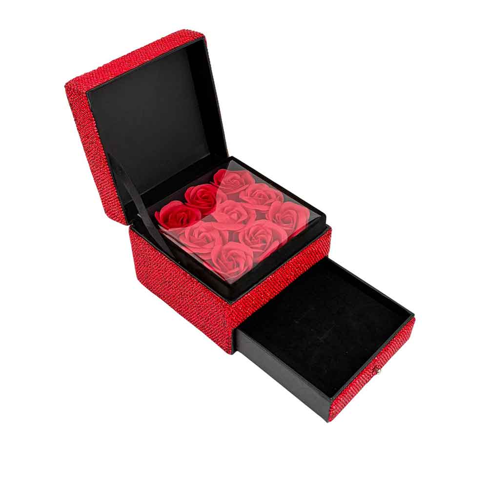 Ceramic Rhinestone Square Jewelry Box CR0100
