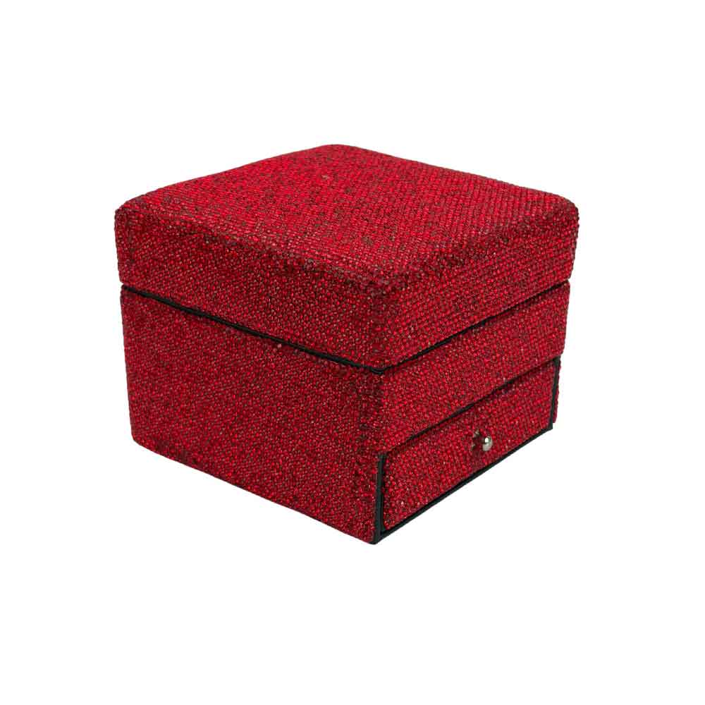 Ceramic Rhinestone Square Jewelry Box CR0100
