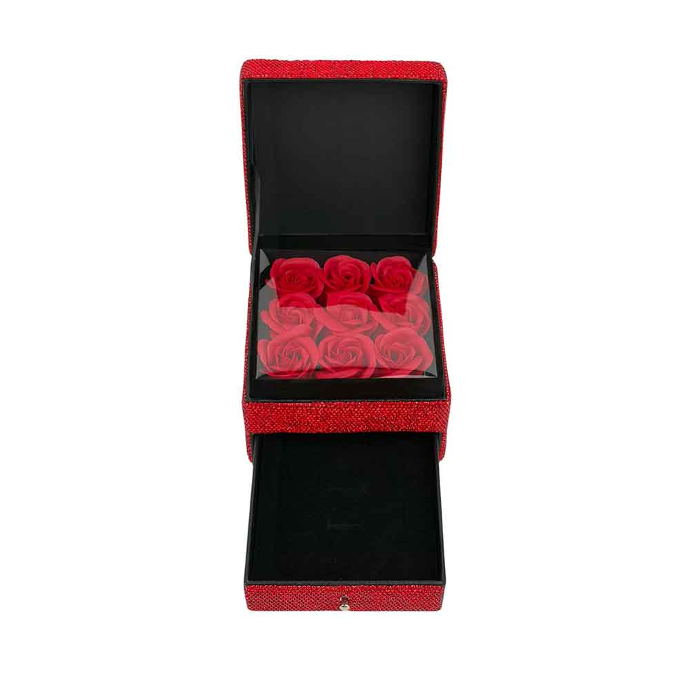 Ceramic Rhinestone Square Jewelry Box CR0100