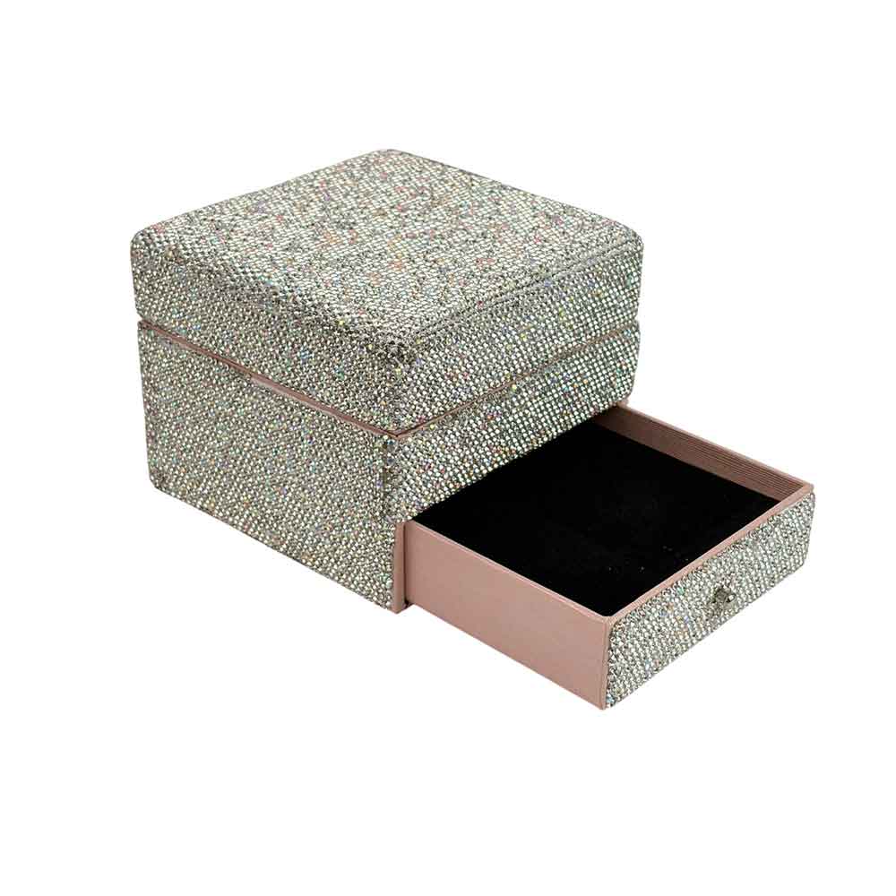 Ceramic Rhinestone Square Jewelry Box CR0100
