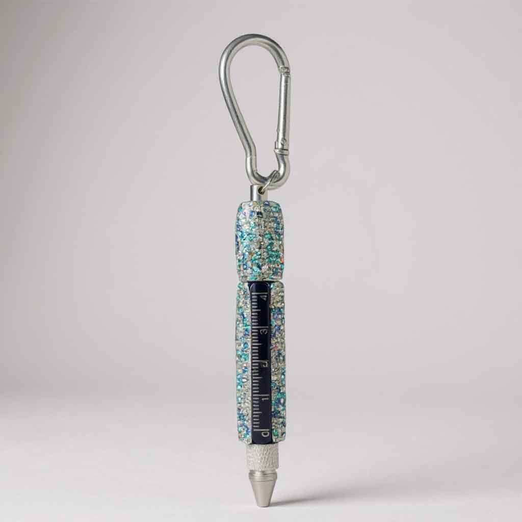 Multi Functional Pen Stylus and Tools Ceramic Rhinestones Keychain CR0113