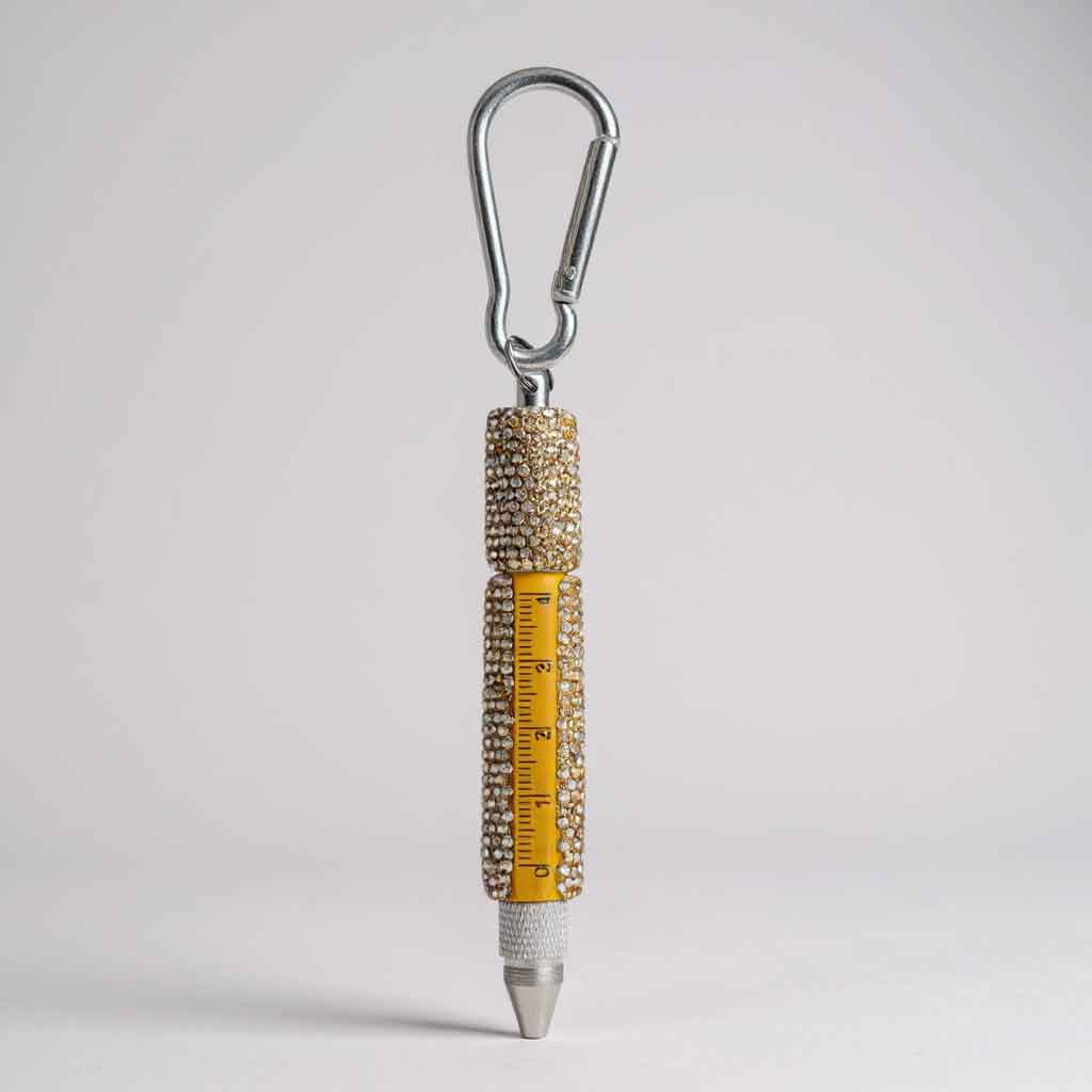 Multi Functional Pen Stylus and Tools Ceramic Rhinestones Keychain CR0113