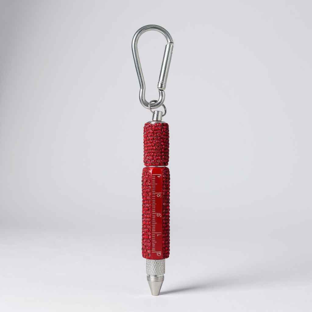Multi Functional Pen Stylus and Tools Ceramic Rhinestones Keychain CR0113