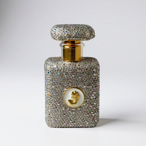 30 mL Ceramic Rhinestone Perfume Bottle CR0132 - White