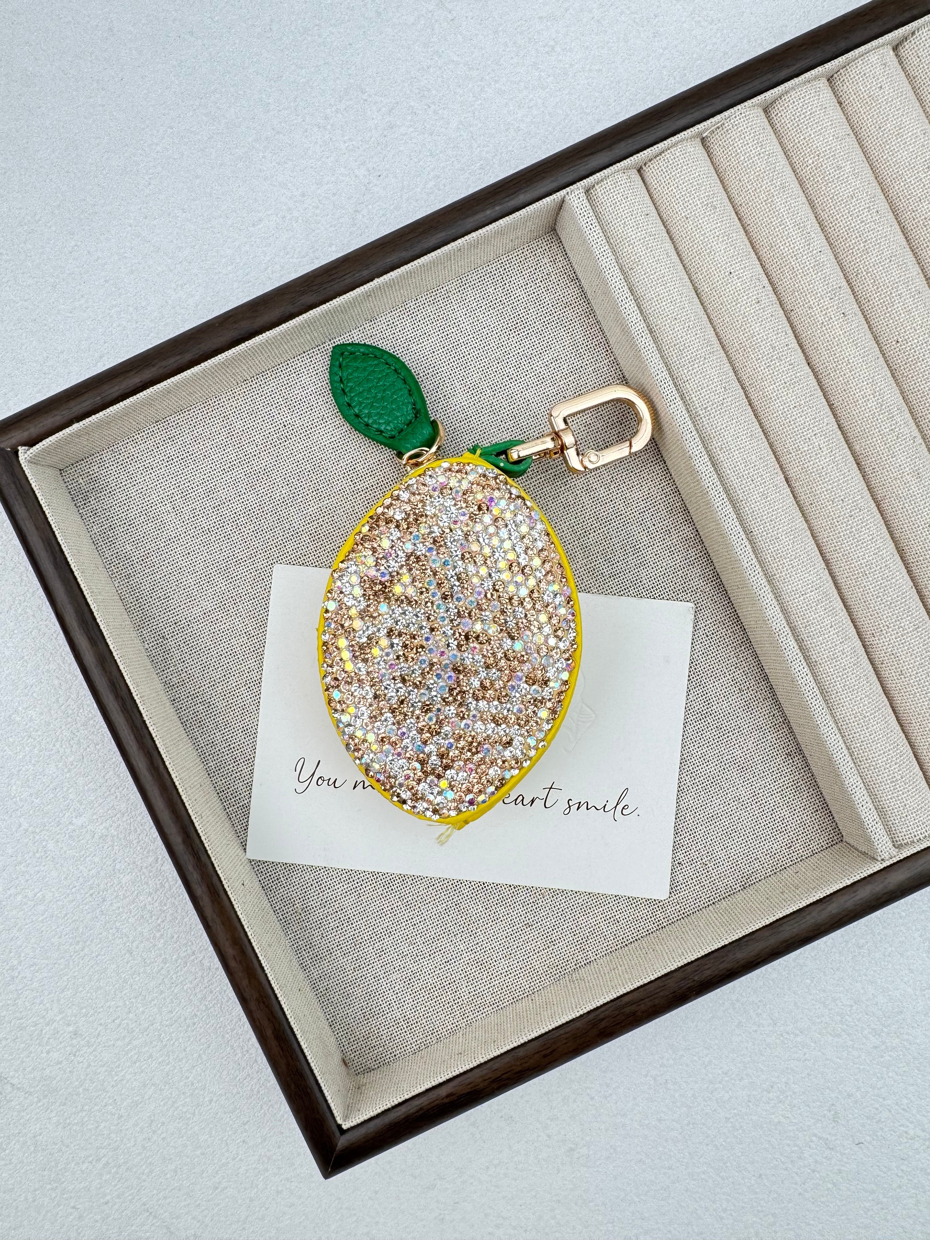 Lemon Rhinestone Keychain CR0154