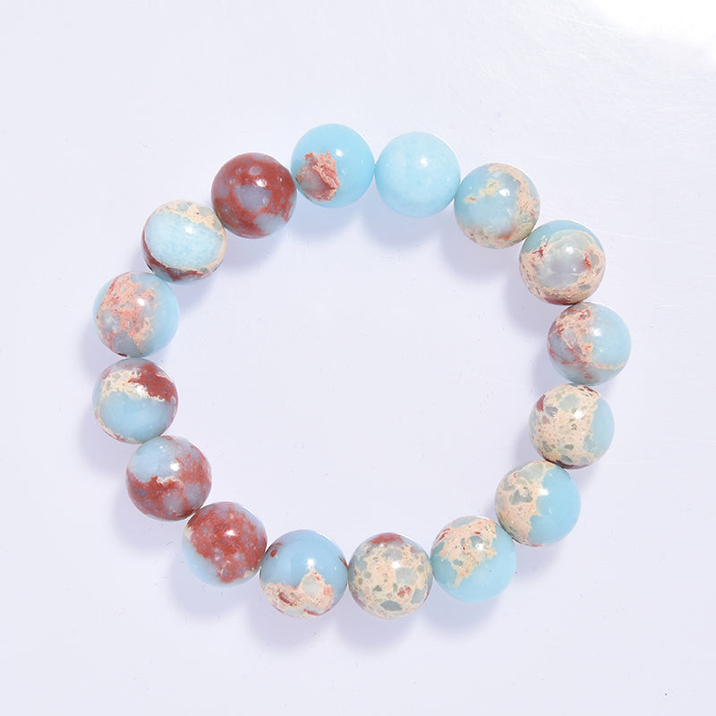 Composed ShouShan Stone Stretch Bracelet B1985-12MM