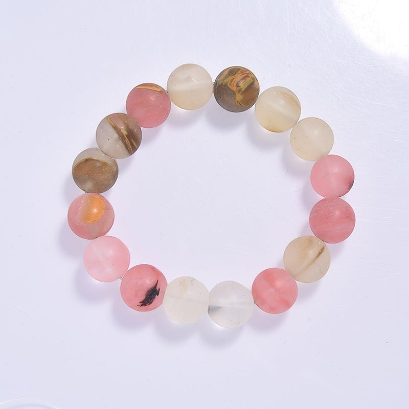 Cherry Quartz Matte Stone Stretch Bracelet B1872-8MM