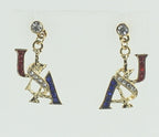 Crystal Dotted U.S.A. Earrings E1839