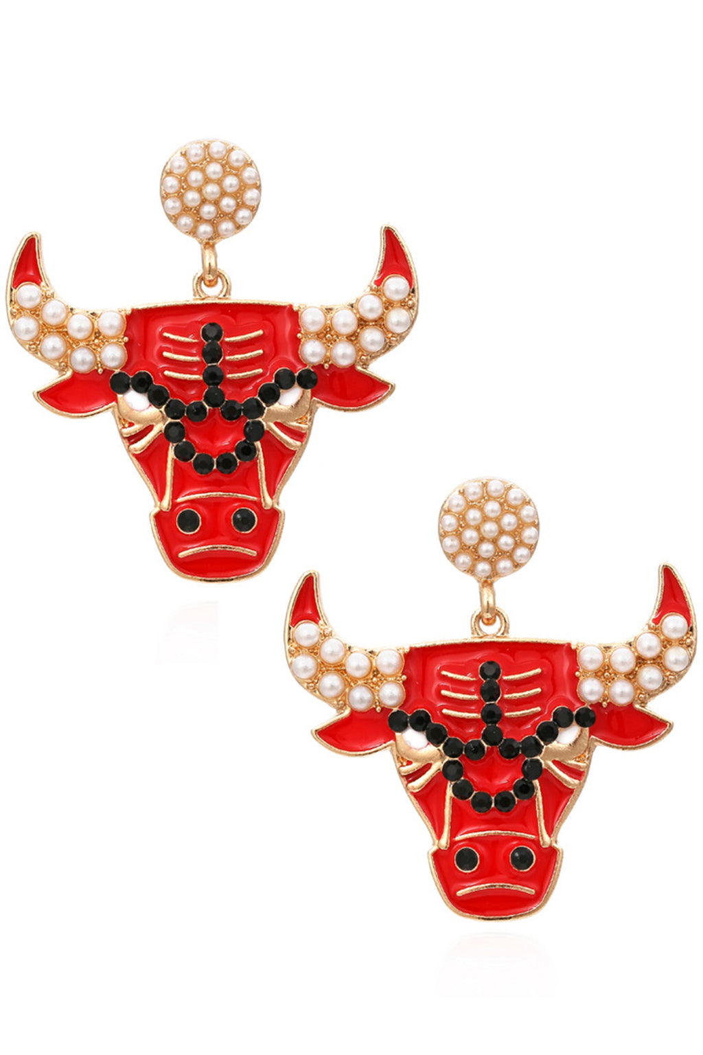 Bullhead Pearl Alloy Earrings E4725