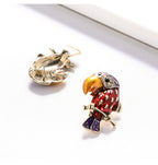 Parrot Rhinestone Stud Earrings E4856