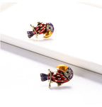 Parrot Rhinestone Stud Earrings E4856