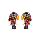 Parrot Rhinestone Stud Earrings E4856