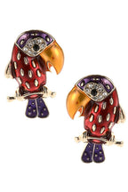 Parrot Rhinestone Stud Earrings E4856