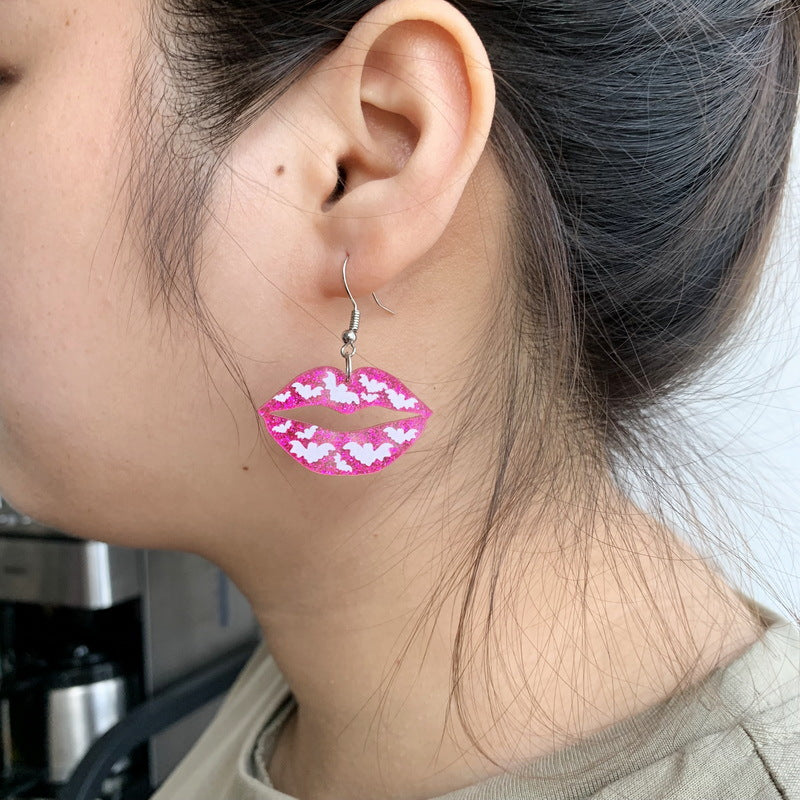 Lip Bat Acrylic Earrings E4890